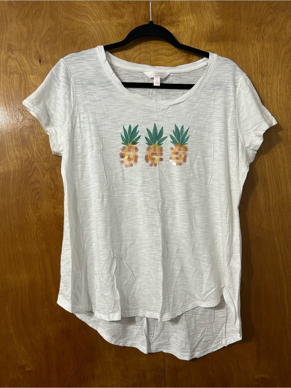 LC Lauren Conrad White Pineapple Trio Graphic Tee